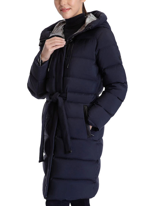 Women's Short Puffer Jacket for Winter Blue