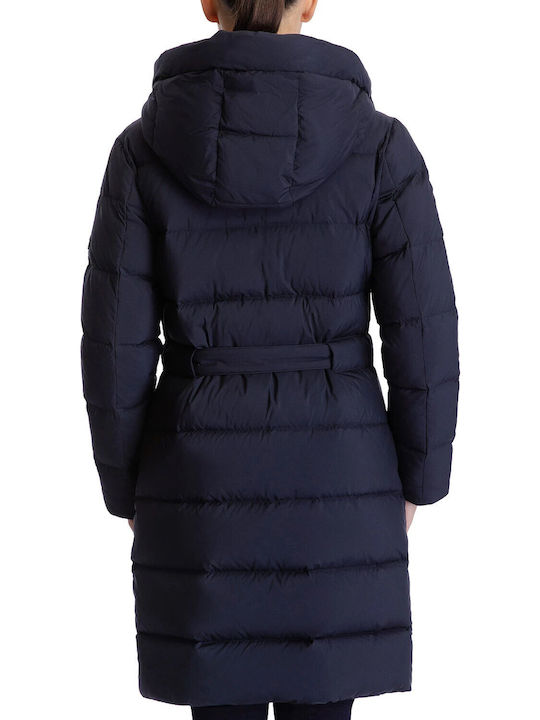 Women's Short Puffer Jacket for Winter Blue