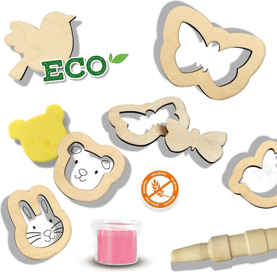 Ses Creative Πλαστελίνη - Παιχνίδι Eco Dough with Wooden Tools για 3+ Ετών, 3τμχ