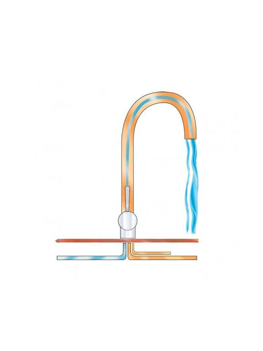 Argo Rubinetterie Argo Rubinetterie Ivrea Three-Function Kitchen Faucet Counter Silver