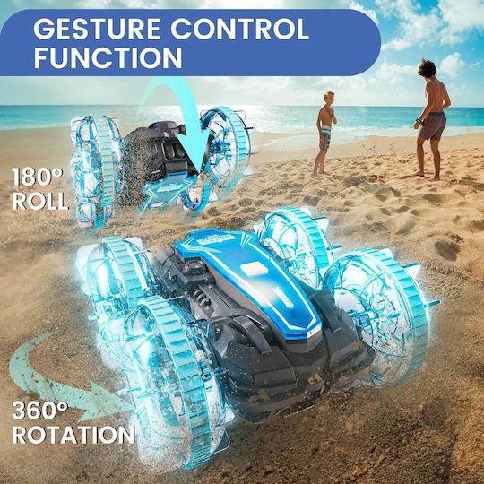 Tecnock Amfibiu Teleghidat Teleghidat Mașină Stunt 4WD Albastru