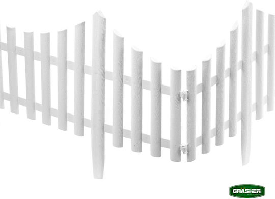 Grasher Plastic Garden Hedge in White Color 4 Pieces