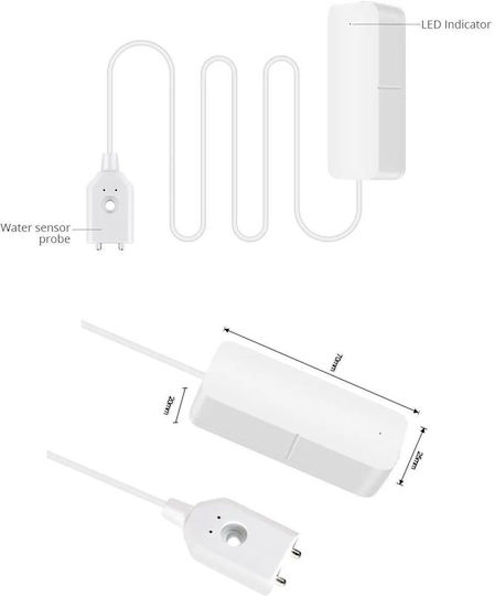 Wireless Flood Detector Battery ZigBee Wi-Fi with Cable