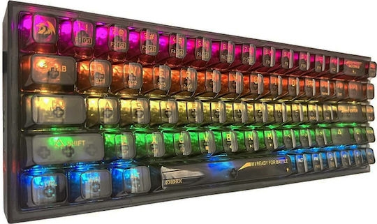 Redragon K631CTB-RGB-PRO Ασύρματο Gaming Μηχανικό Πληκτρολόγιο 65% με Custom διακόπτες και RGB φωτισμό (Αγγλικό US)