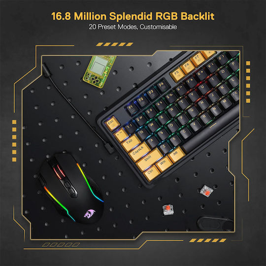 Redragon ELF K649YP-RGB Gaming Μηχανικό Πληκτρολόγιο 65% με RGB φωτισμό (Αγγλικό US)