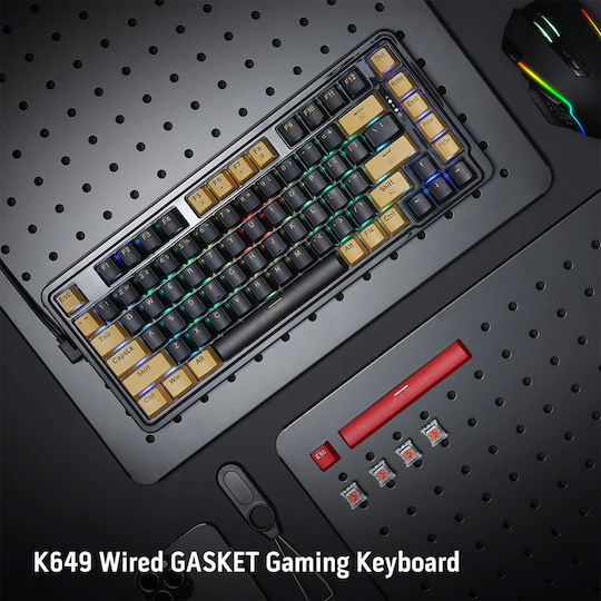 Redragon ELF K649YP-RGB Gaming Μηχανικό Πληκτρολόγιο 65% με RGB φωτισμό (Αγγλικό US)