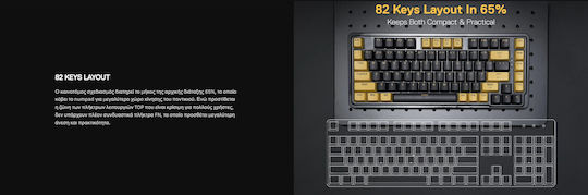 Redragon ELF K649YP-RGB Gaming Μηχανικό Πληκτρολόγιο 65% με RGB φωτισμό (Αγγλικό US)