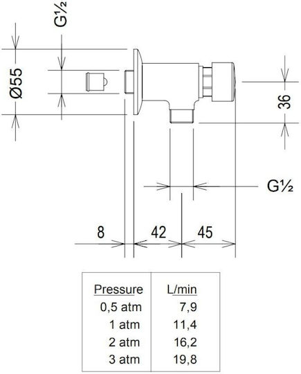 La Torre External Flushometer Valve 420/UR-R8