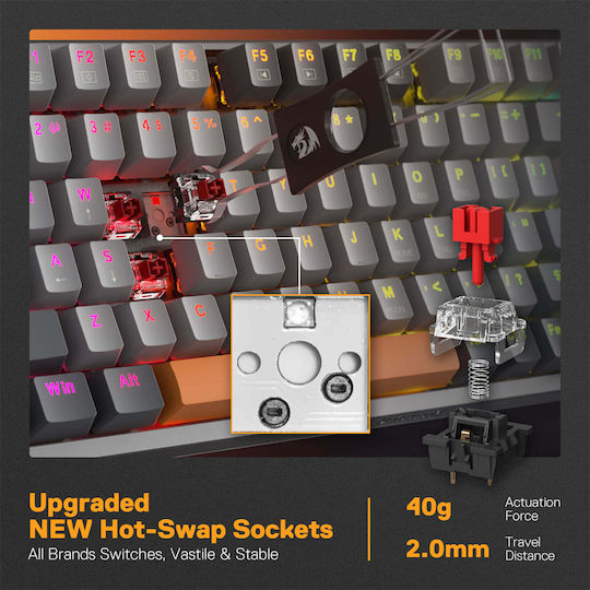 Redragon Olaf K648GG-RGB Gaming Μηχανικό Πληκτρολόγιο με RGB φωτισμό (Αγγλικό US)