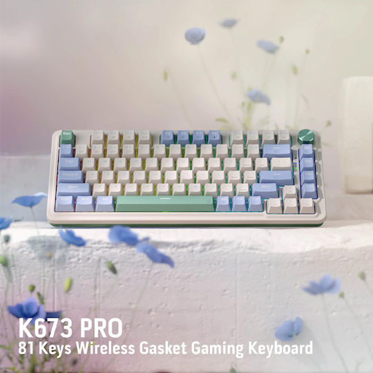Redragon UCAL K673CPG-RGB PRO Ασύρματο Gaming Μηχανικό Πληκτρολόγιο 75% με LK Red διακόπτες και RGB φωτισμό (Αγγλικό US) Πολύχρωμο