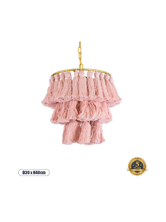 GloboStar Missoula Ceiling Light Pink Boho Grid with E27 Socket 30x40x40cm