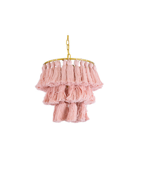 GloboStar Missoula Ceiling Light Pink Boho Grid with E27 Socket 30x40x40cm