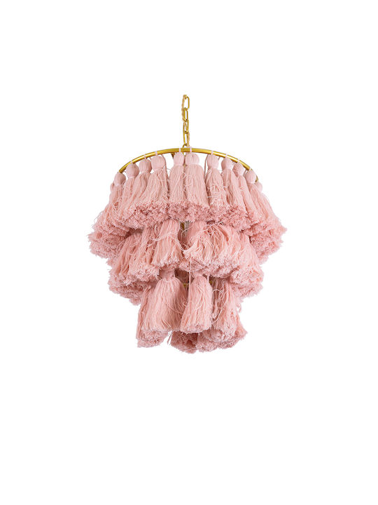 GloboStar Missoula Ceiling Light Pink Boho Grid with E27 Socket 30x40x40cm