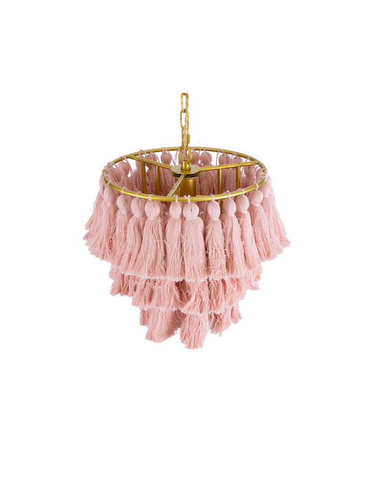 GloboStar Missoula Ceiling Light Pink Boho Grid with E27 Socket 30x40x40cm