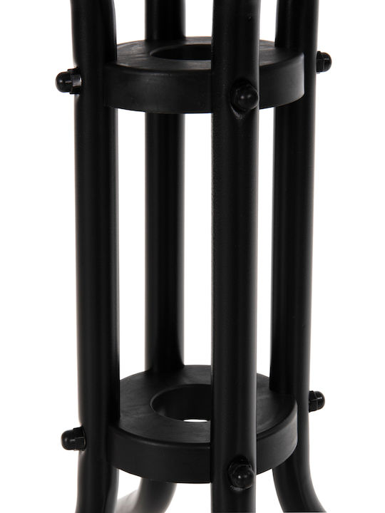 Figo Outdoor Dinner Free Standing Table with Glass Surface and Metal Frame Black 60x60x70cm