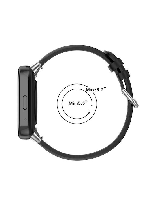 Strap Armband Leder Schwarz (Redmi Uhr 3 Active)