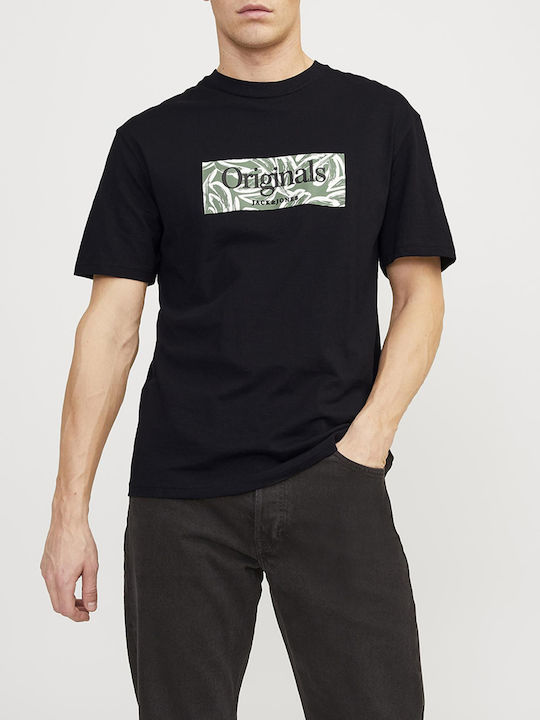 Jack & Jones Branding T-shirt Bărbătesc cu Mânecă Scurtă Black