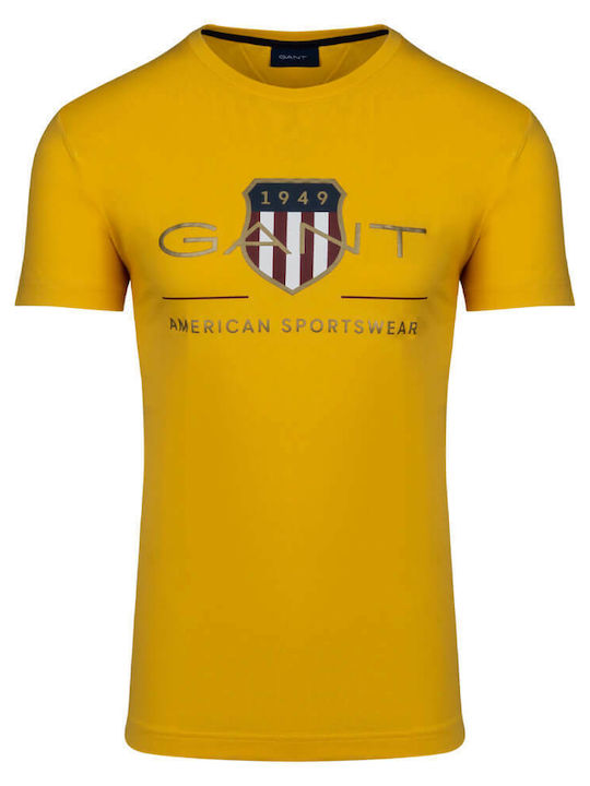 Gant T-shirt Bărbătesc cu Mânecă Scurtă Galben