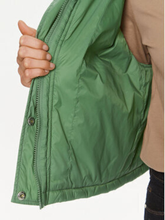 Only Women's Short Puffer Jacket for Winter Green