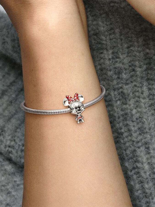Pandora x Disney Minnie Mouse Dotted Dress & Bow Charm από Ασήμι