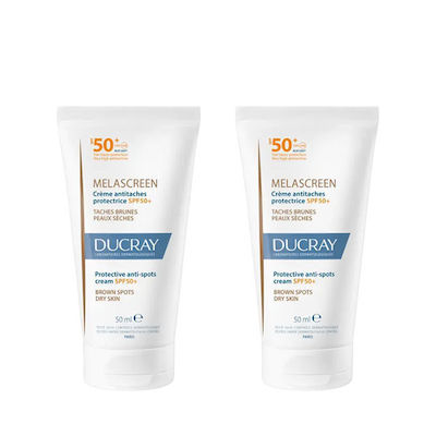 Ducray Melascreen UV Rich Cream Anti-Brown Spots Dry Skin Wasserfest Sonnenschutz Creme SPF50+ 2x40ml