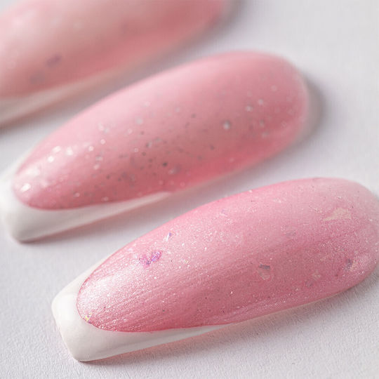 Molly Lac Ημιμόνιμο Βερνίκι Νυχιών Sparkling French Romantic Glow 704 με Glitter 10gr