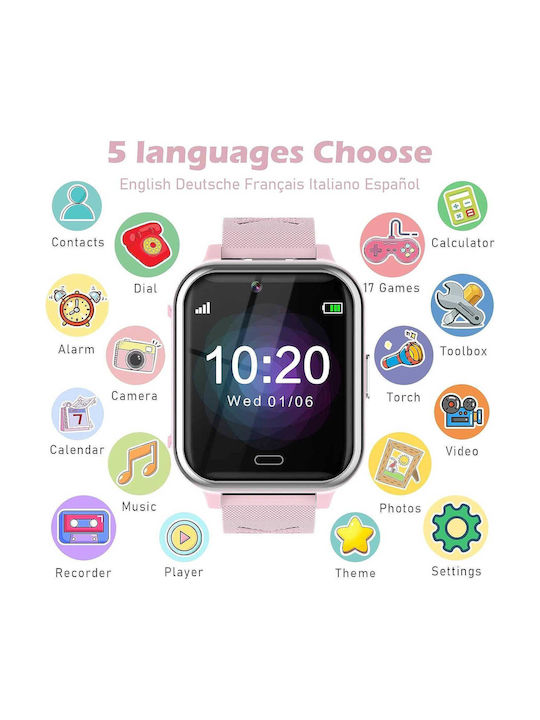 Kids Smartwatch Bauisan X28 with Rubber/Plastic Strap Pink