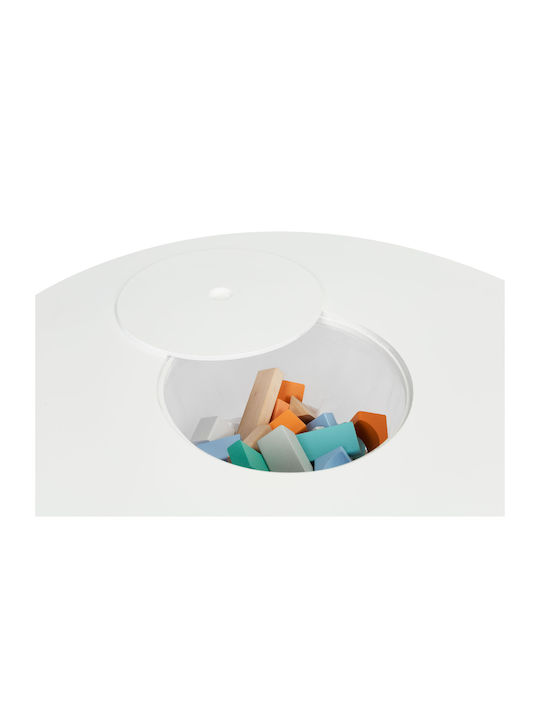 Set Masă cu Scaune pentru Copii din Lemn Alb Ecotoys