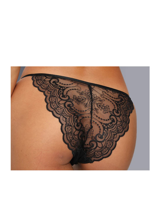 Scandale Eco Lingerie Cotton Women's Brazil with Lace Black