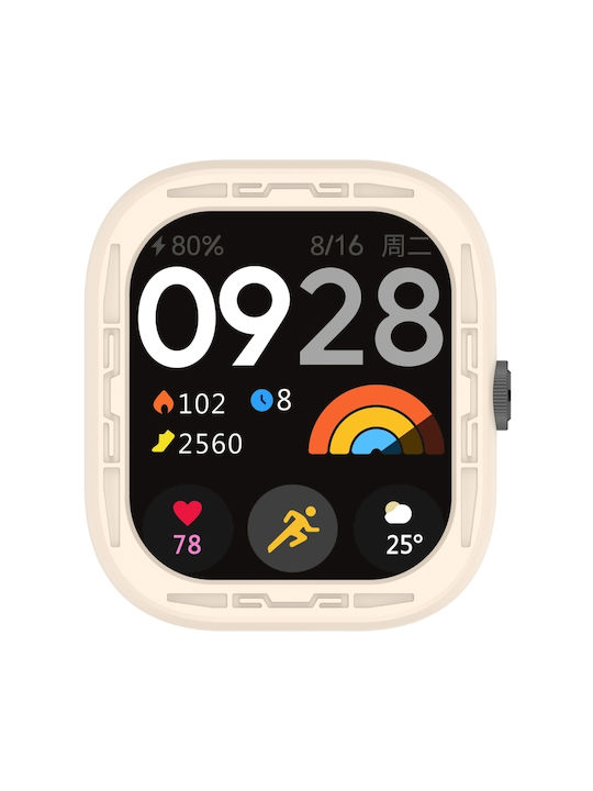 Smart Watch Protective Case Silikonhülle in Beige Farbe für Redmi Watch 4