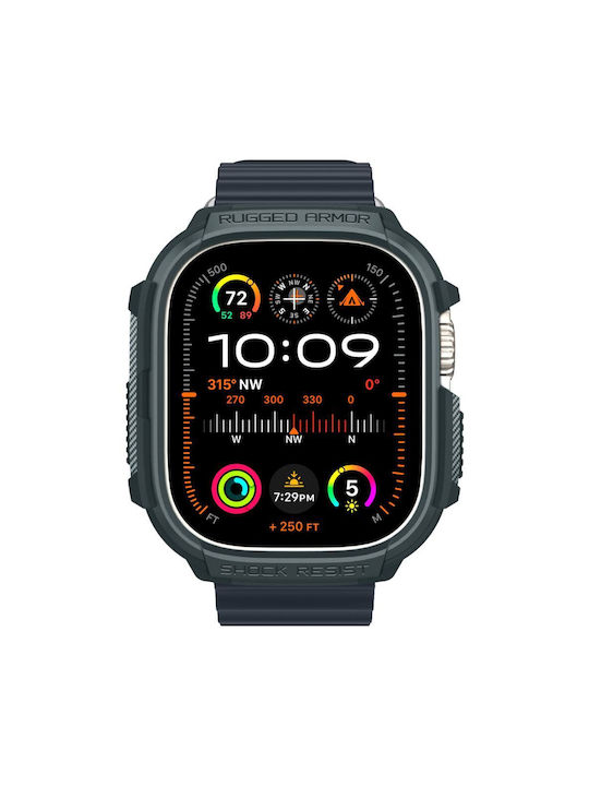 Spigen Rugged Armor Silicone Case in Green color for Apple Watch Ultra 1 / 2