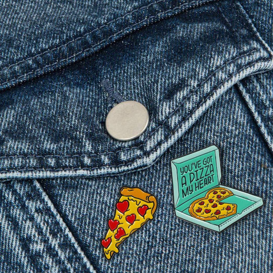 Legami Milano Badge Set Pizza for Couples and Friends 1pcs