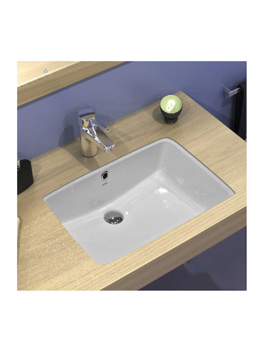Serel Countertop Sink Porcelain 56x37.5cm White