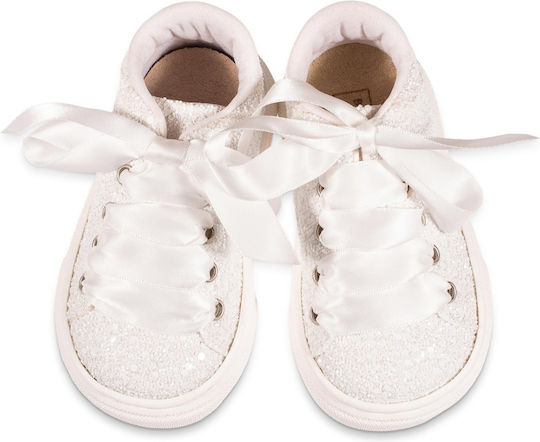 Babywalker White Baptism Fabric Sneakers