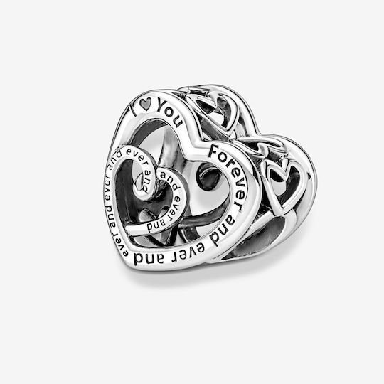 Pandora Metallic Pendant Motif for Jewelry in Shape Heart from Silver