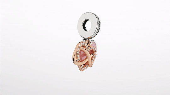 Pandora Metallic Pendant Motif for Jewelry in Shape Heart from Silver