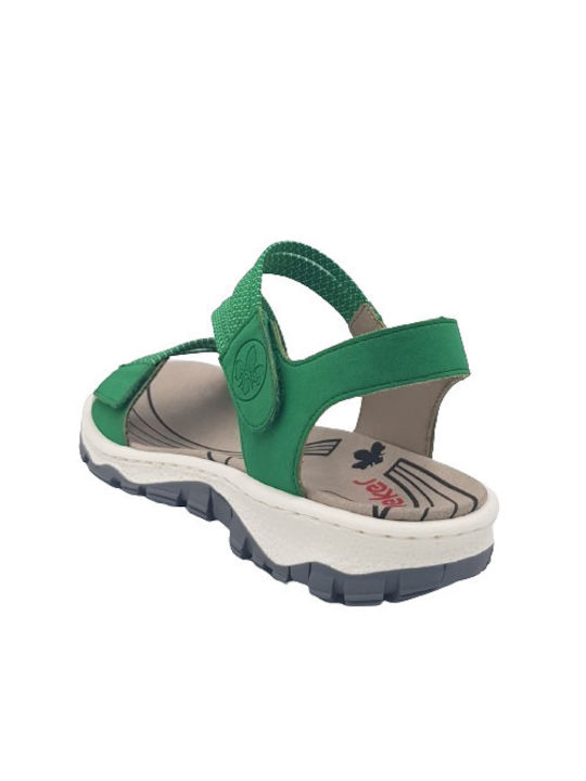 Rieker Women's Flat Sandals Anatomic in Green Color