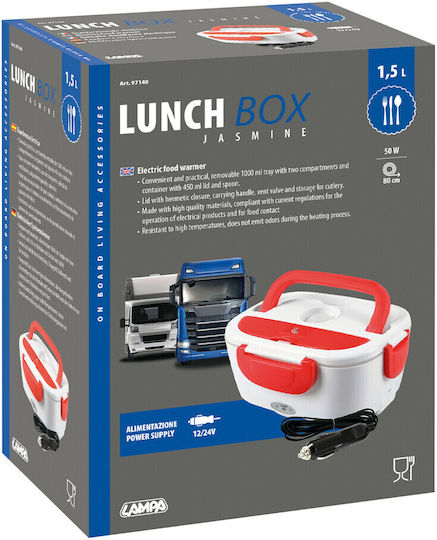 Lampa Electric Food Container Plastic Red with Compartments 1.5L