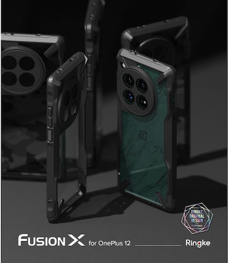 Ringke Fusion X Back Cover Silicon 2mm cu Curea Negru (OnePlus 12)