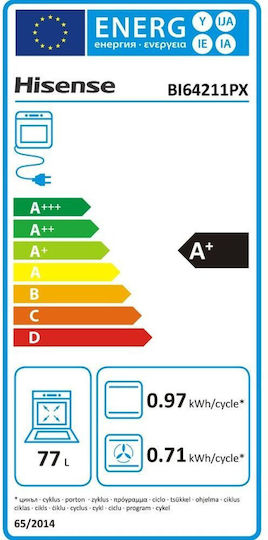 Hisense Φούρνος άνω Πάγκου 77lt Π59.5εκ. Inox