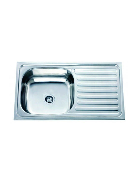 Inter Ceramic Drop-In Мивка Десен Inox със смесител Ш75xД40см Бял