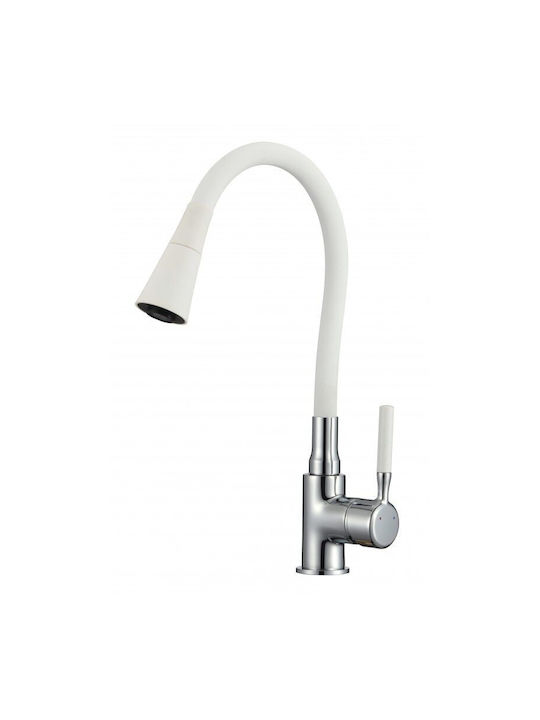 Inter Ceramic Drop-In Мивка Десен Inox със смесител Ш75xД40см Бял
