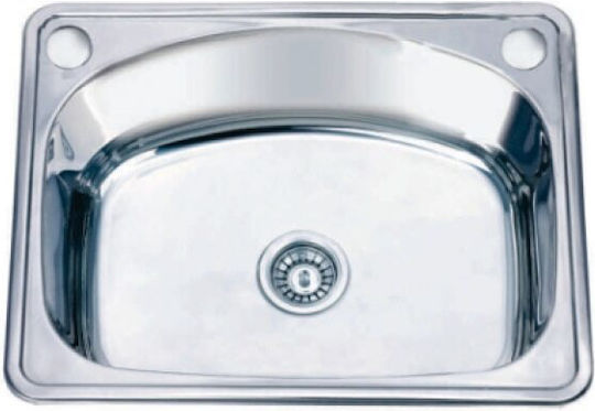 Inter Ceramic Havana Black Drop-In Кухненски Мивка Inox със Смесител Дължина 62см Ширина 48см Сребрист