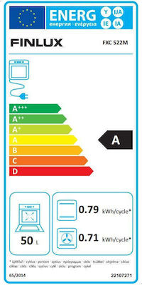 Finlux FXC 522M Κουζίνα 50lt με Εστίες Υγραερίου & Ρεύματος Π50εκ. Λευκή