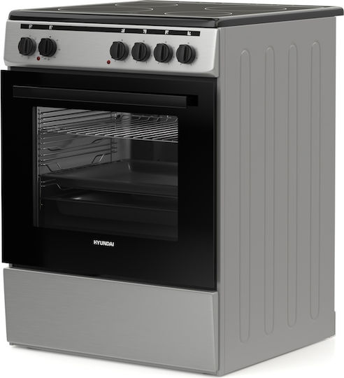 Hyundai Aragaz 69lt cu Plite Ceramice L60cm. Inox