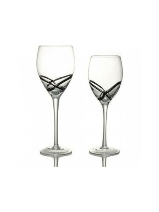 Cryspo Trio X Treme Set de Pahare pentru Vin Alb din Sticlă Black Fără Colțuri 250ml 6buc