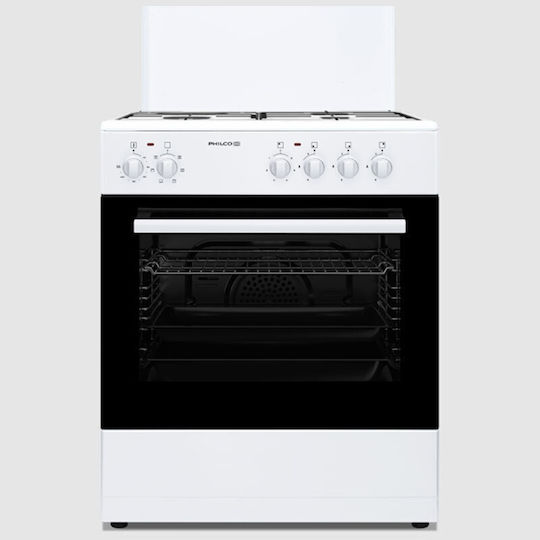 Philco Κουζίνα 56lt με Εστίες Φυσικού Αερίου & Ρεύματος Π59.8εκ. Λευκή