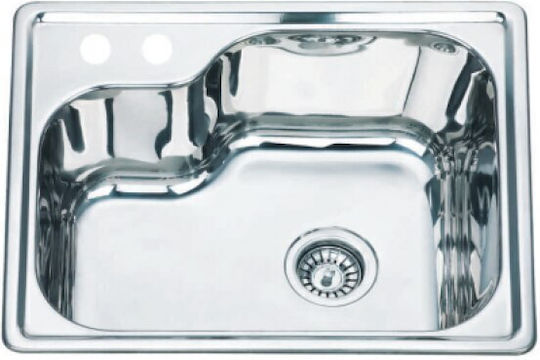 Inter Ceramic Icf Drop-In Кухненски Мивка Inox със Смесител Дължина 56.5xШирина 45см Сребрист