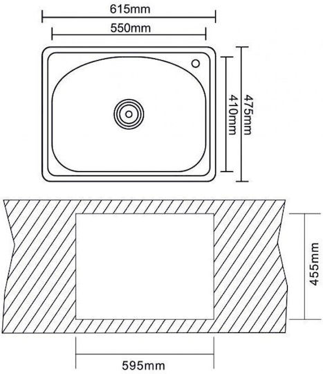 Inter Ceramic Neo Drop-In Inox 62x48см Сребрист