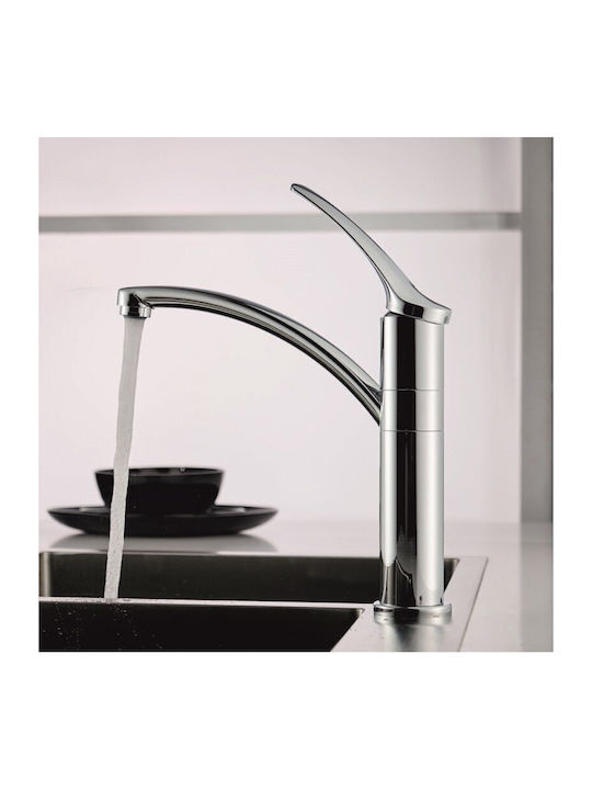 Inter Ceramic Drop-In Мивка Десен Inox със смесител Ш78xД43.5см Сребрист
